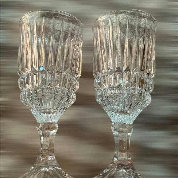 Vintage Fostoria Heritage Lead Crystal Water Goblets | Set of 2 - Picture 5 of 7